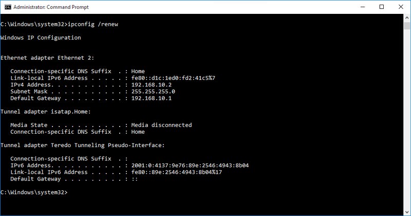 command prompt commands for networking