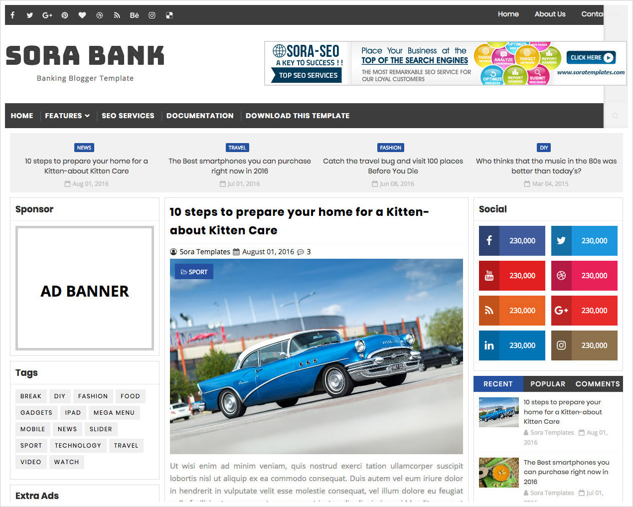 Sora-Bank-Blogger-Template