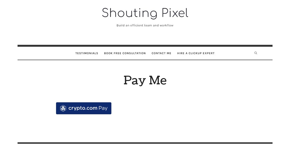 Crypto.com Pay checkout button on my website