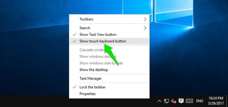 how to show virtual keyboard windows 10