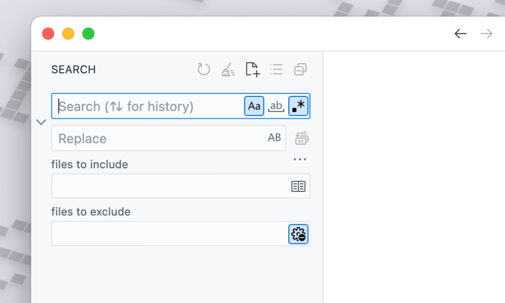 Enable RegEx in VSCode Search