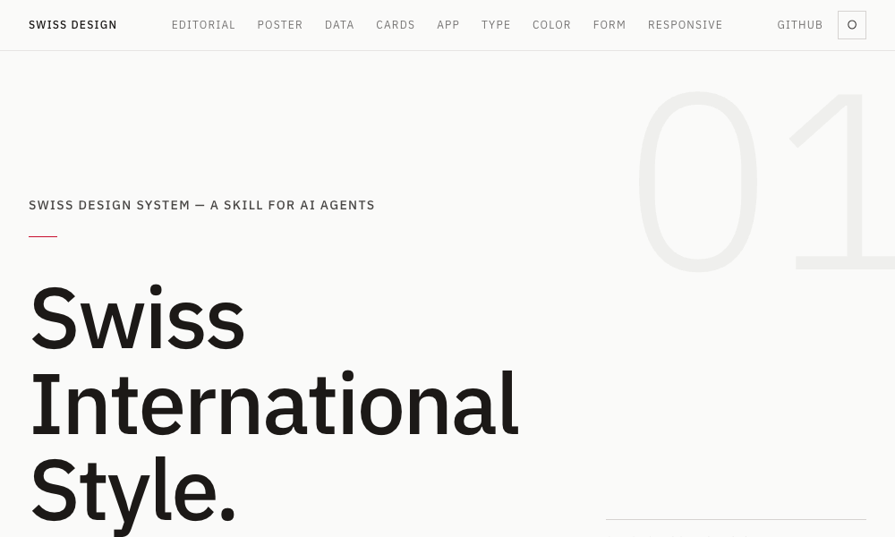 Swiss Design System Skill