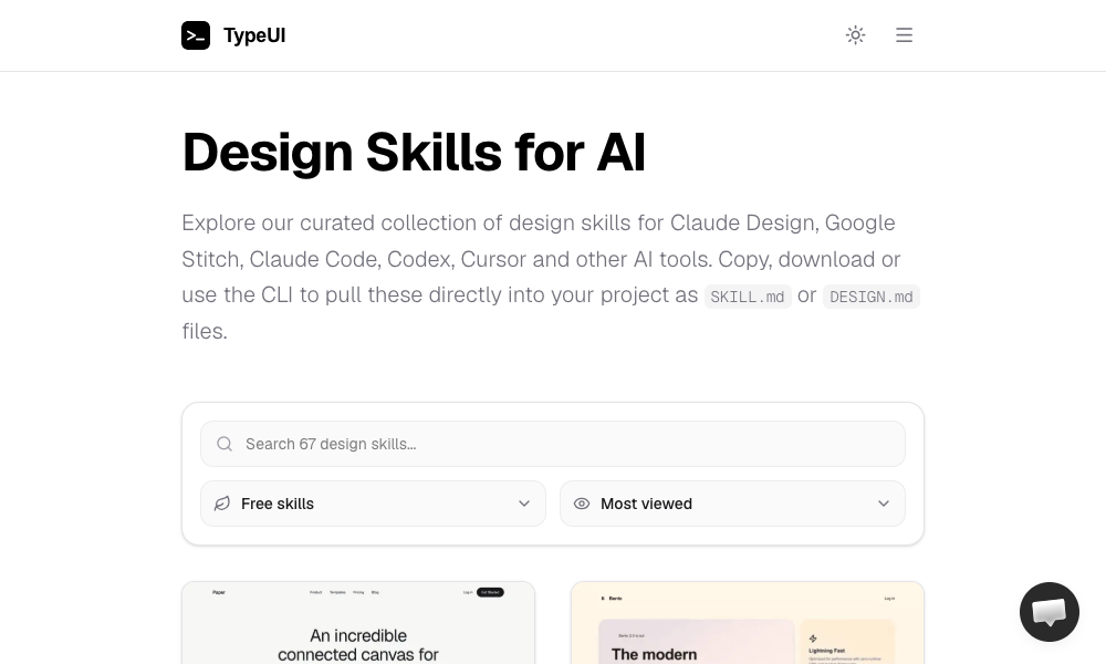 TypeUI Design Skills