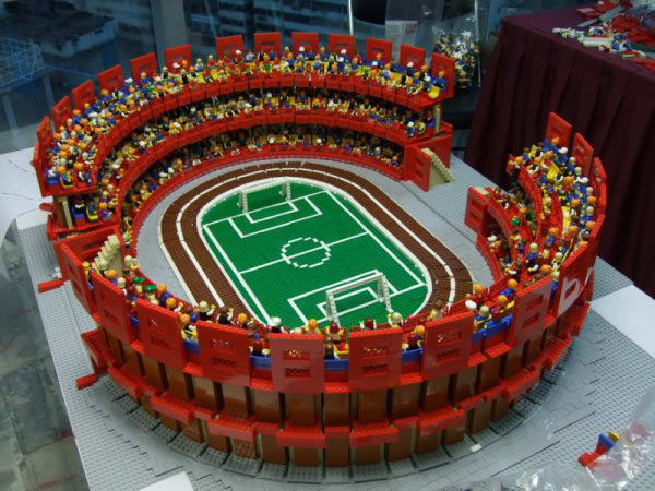 Oakville man builds giant football stadium out of LEGO