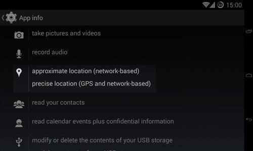 Location permissions on Android