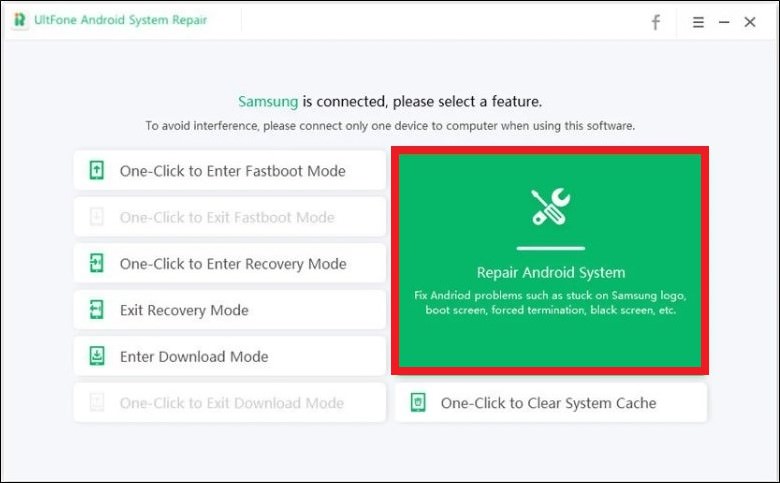 ultfone android system repair