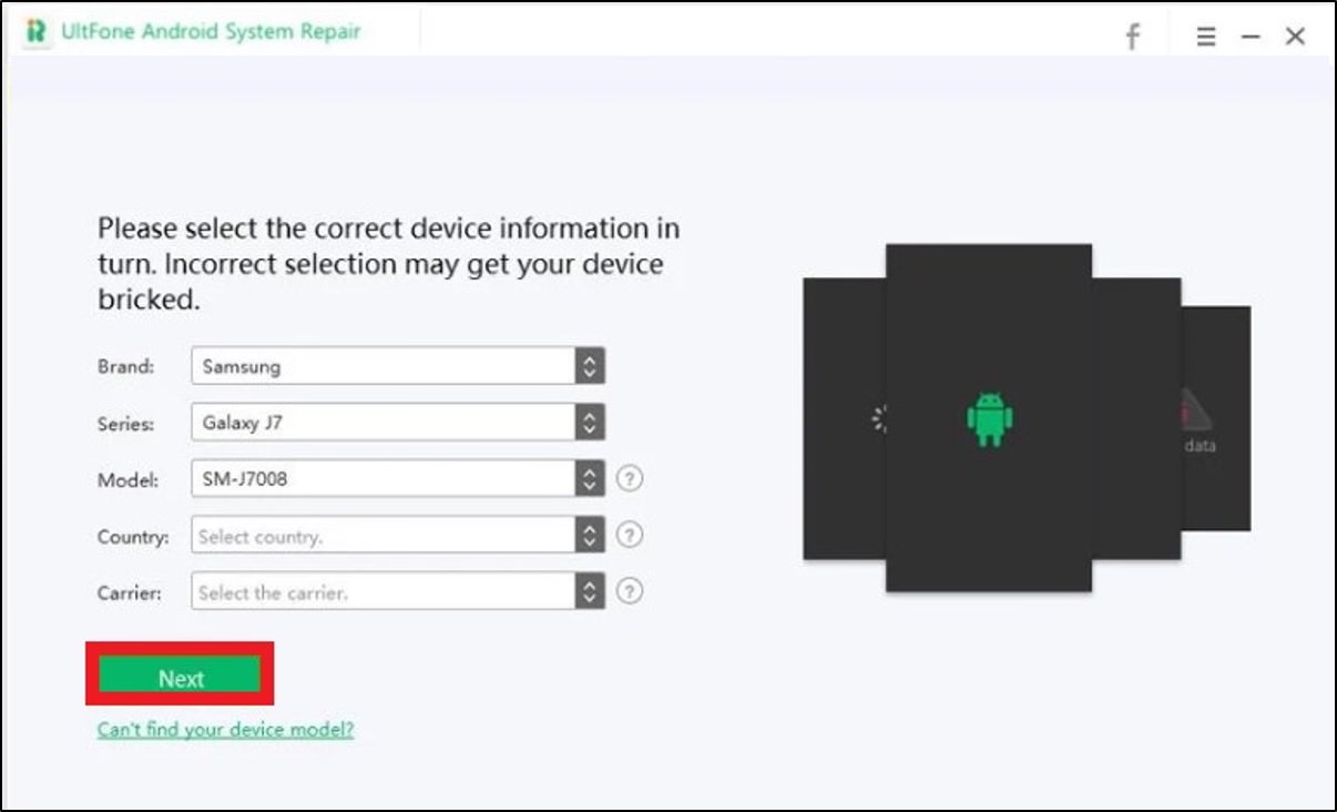 ultfone android system repair