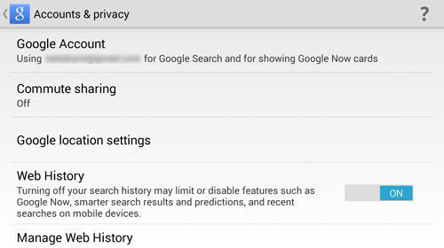 Manage Your Search & Now Settings