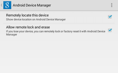 Enable Android Device Manager Features