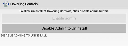 Disable Admin To Uninstall