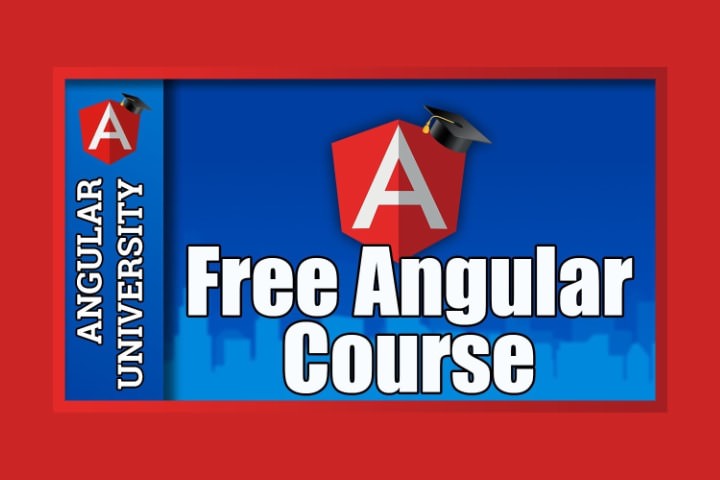 Angular free course sign in blue and red coulour