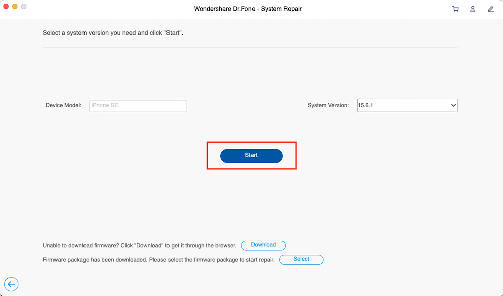 drfone start ios system repair