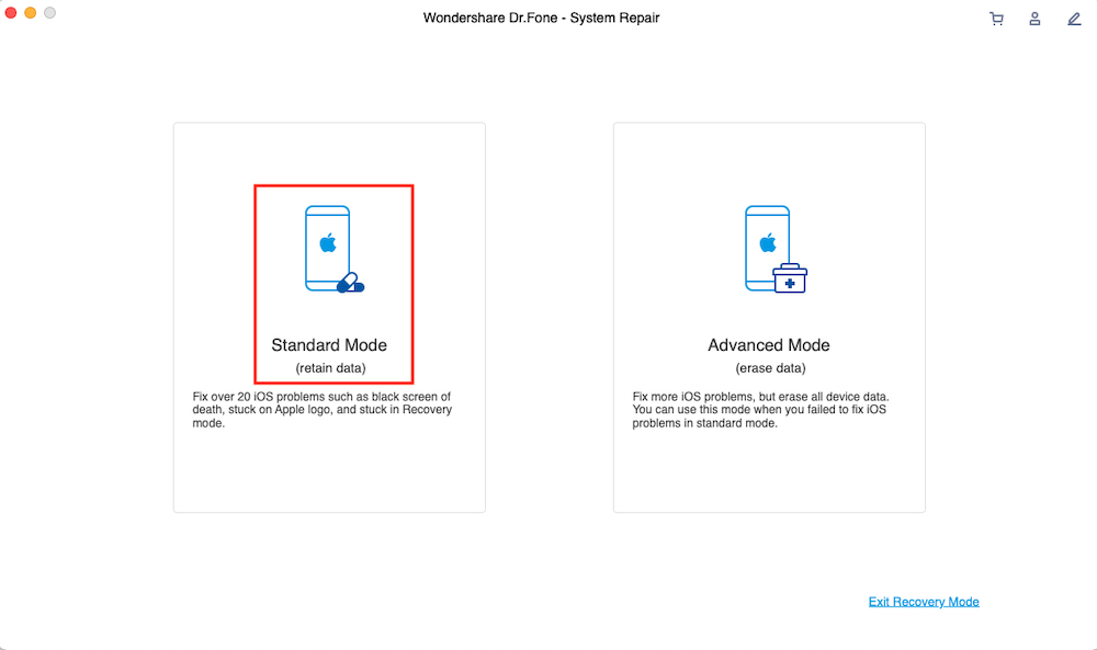 drfone system repair standard mode