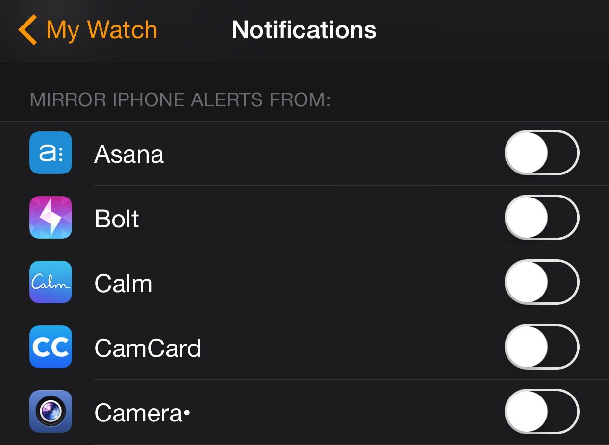 turn apple watch notification off