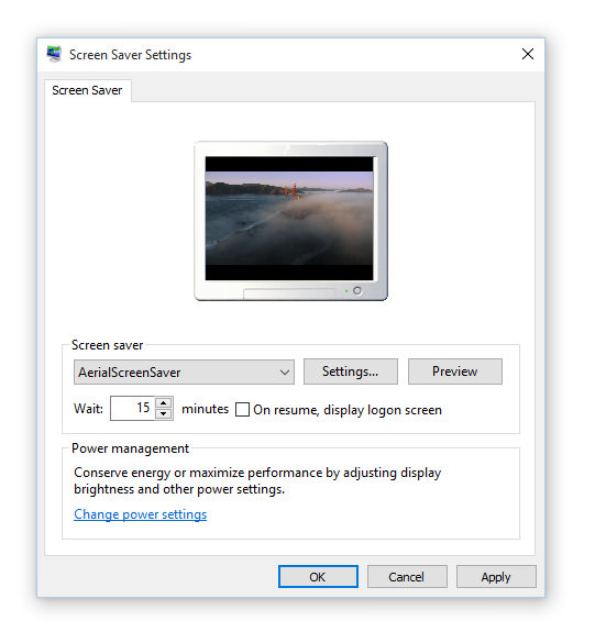 screensaver settings