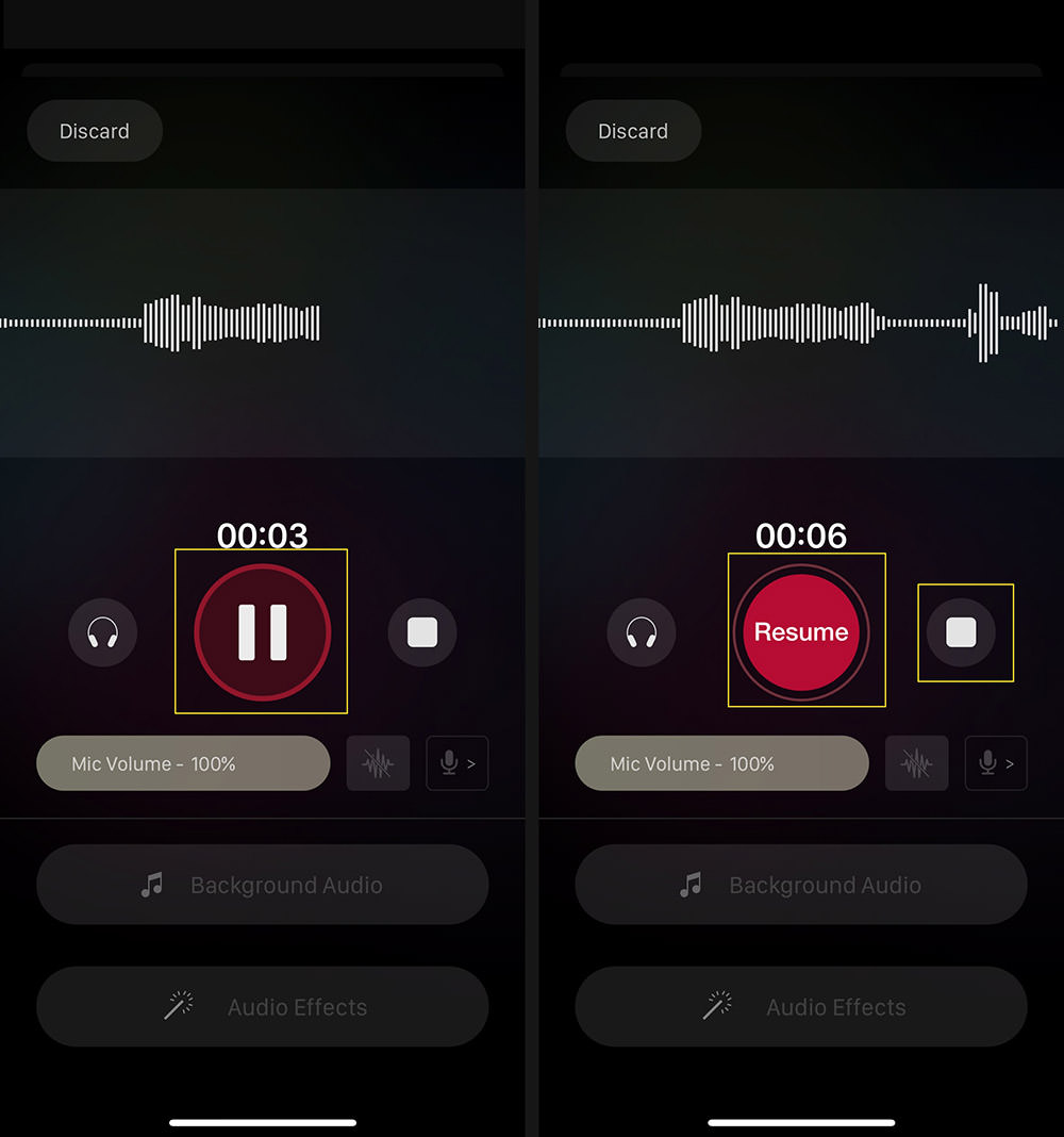 Pause, Resume, and Stop Functions in AudiOn