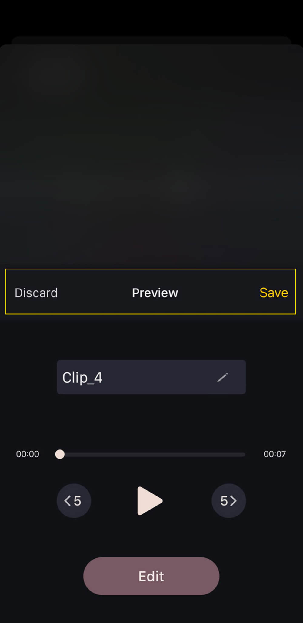 Preview, Save, or Discard Options in AudiOn