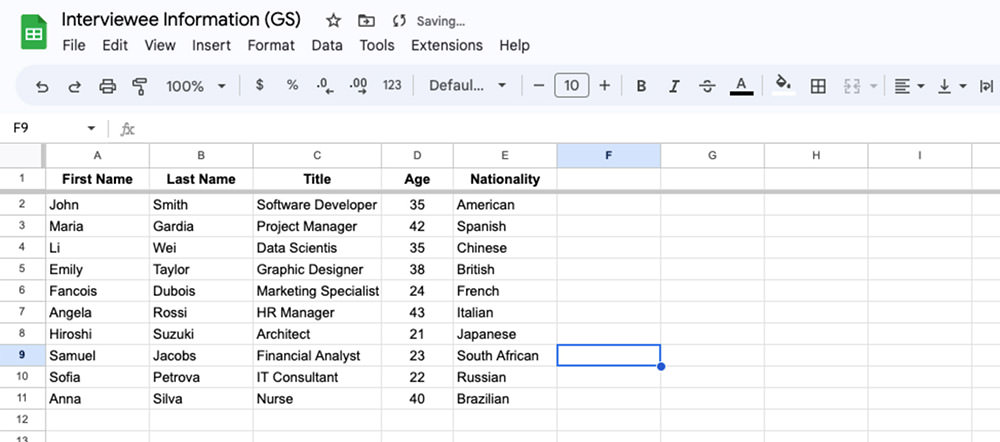 Google Sheets add data