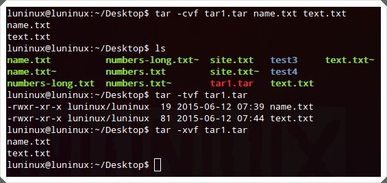 untar command linux tar.gz