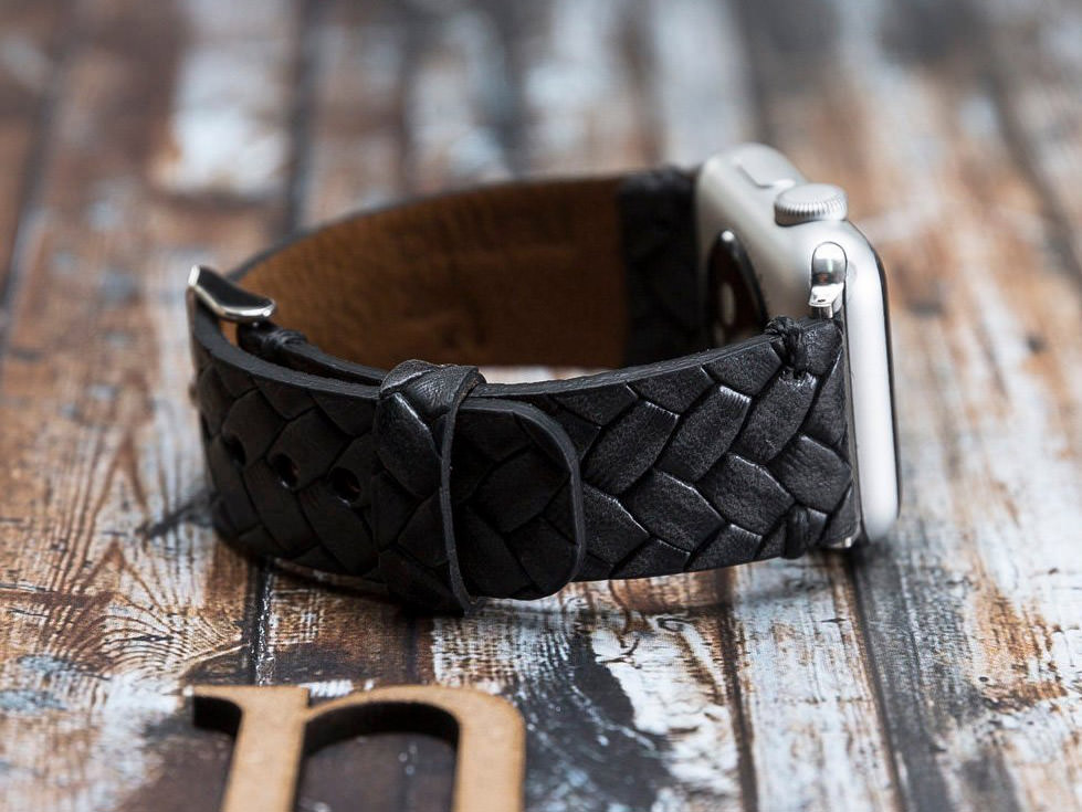 Dark lack leather band