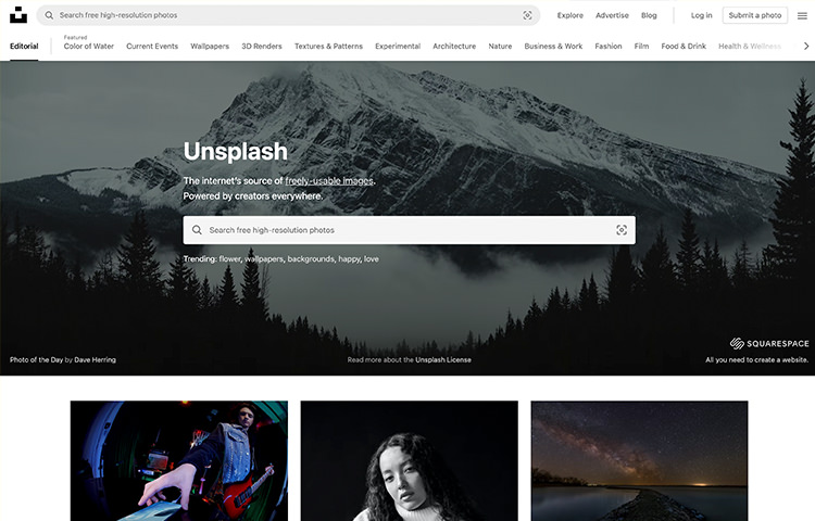 Unsplash platform