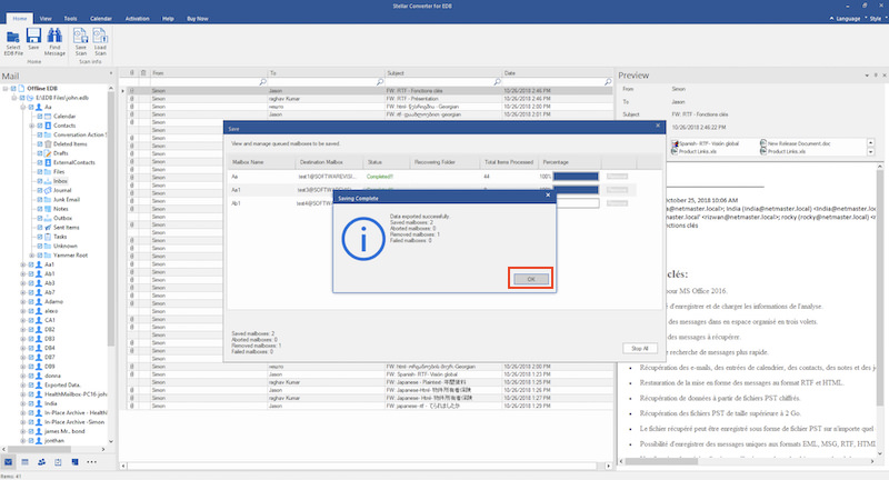 stellar converter saving complete