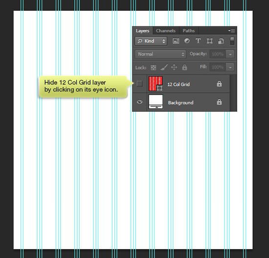 Hiding the 12 Column Grid layer