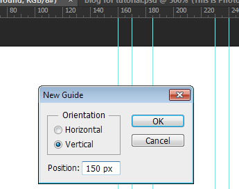 Drawing another vertical guide