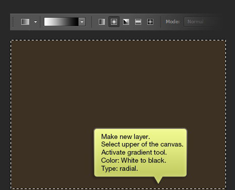 Applying radial gradient