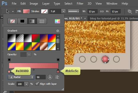 Changing fill to radial gradient