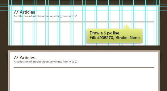 Drawing line under section description