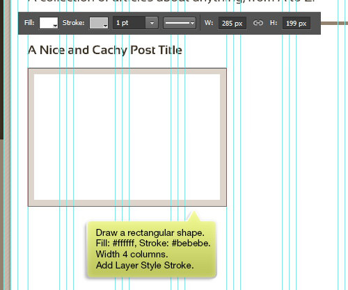 Drawing rectangle for post image