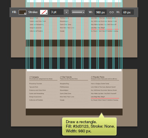 Adding rectangle to footer's lower area