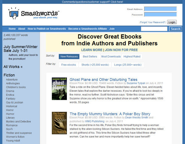 Smashwords platform screenshot