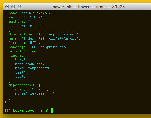 Bower Configuration Preview