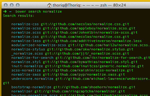 Bower search result for Normalize.css