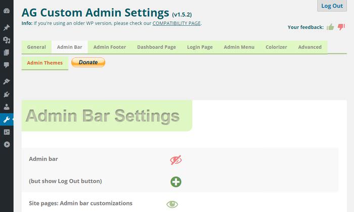 Admin Bar Settings