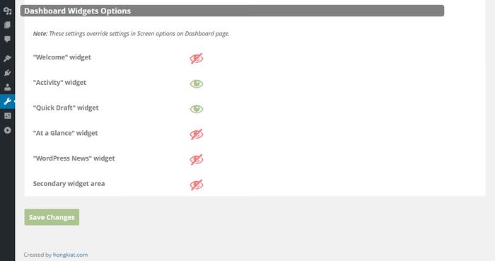 Dashboard Settings 2