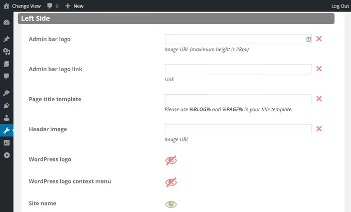 Modified Admin Bar