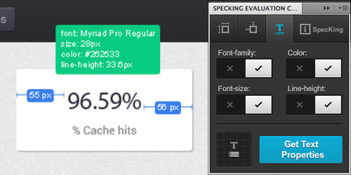 Text Specifications Display