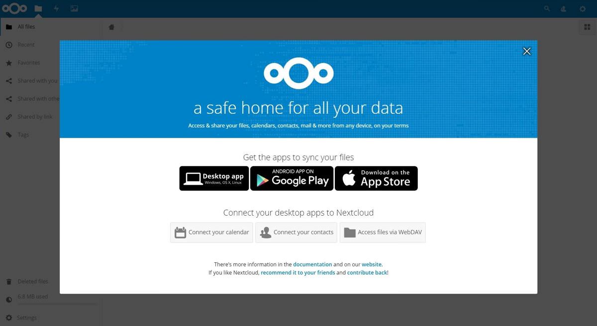 Nextcloud is now ready