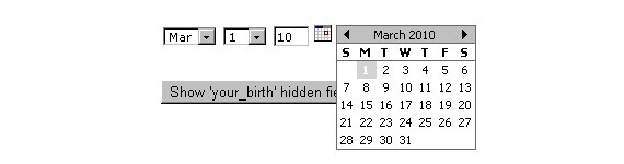 Input calendar. Input calendar