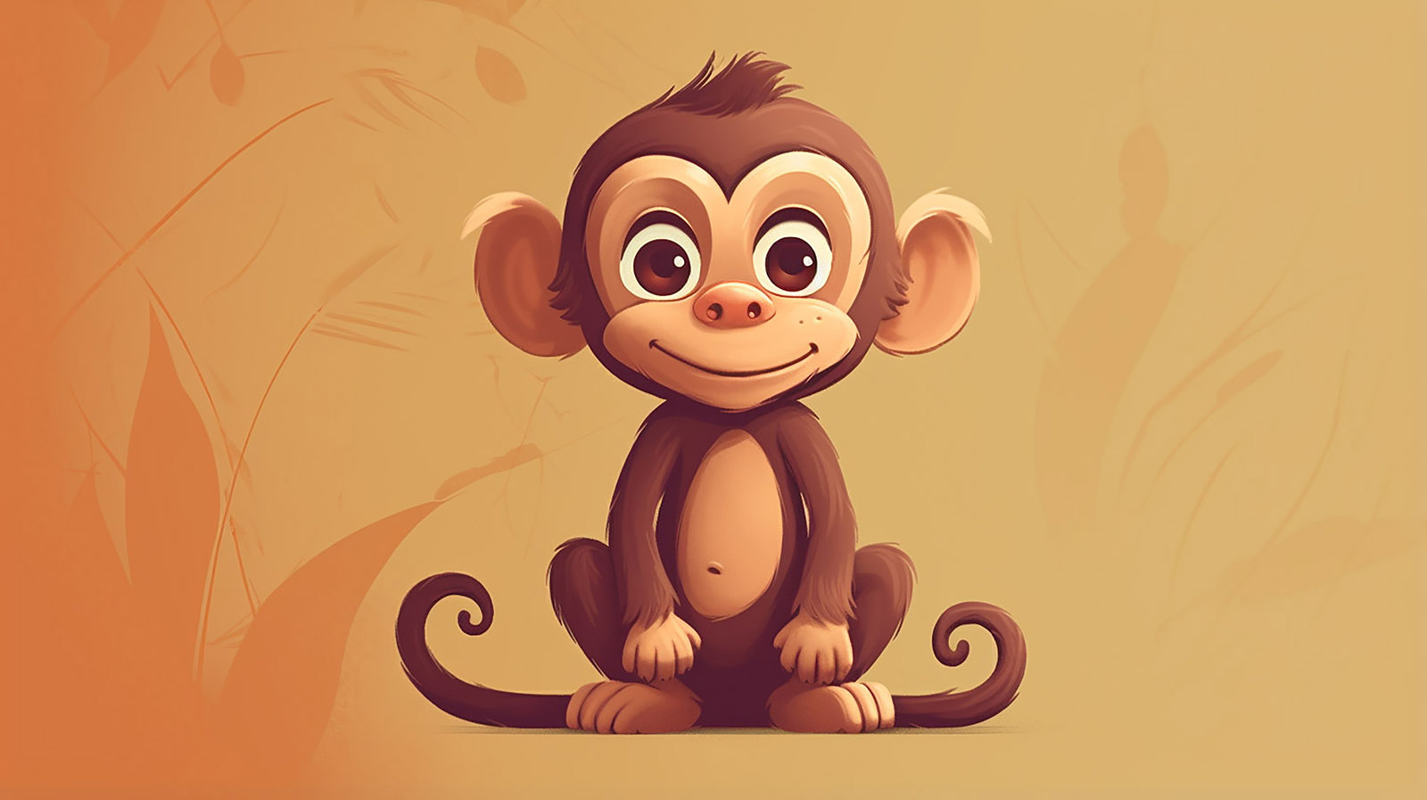 cute cartoon monkey wallpaper