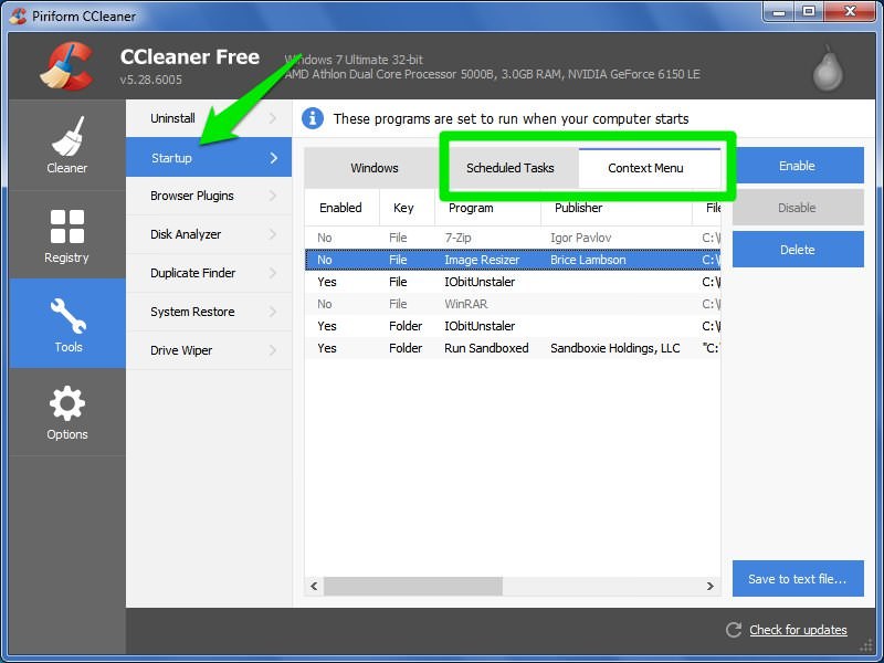 ccleaner startup manager