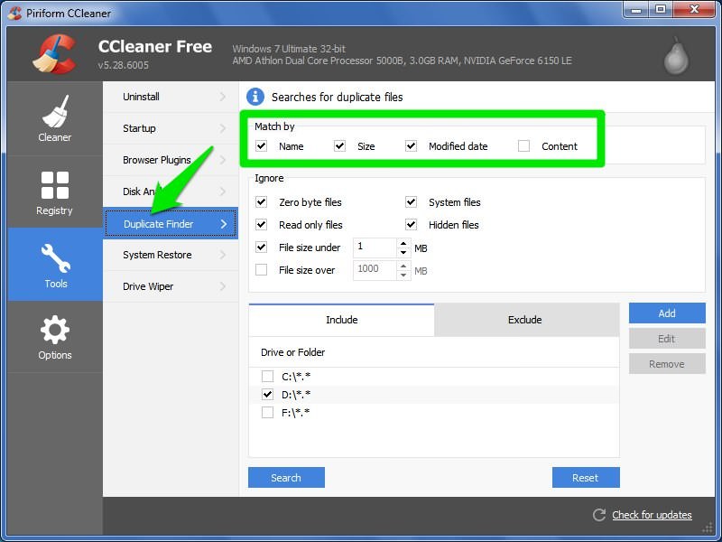 ccleaner duplicate finder free download