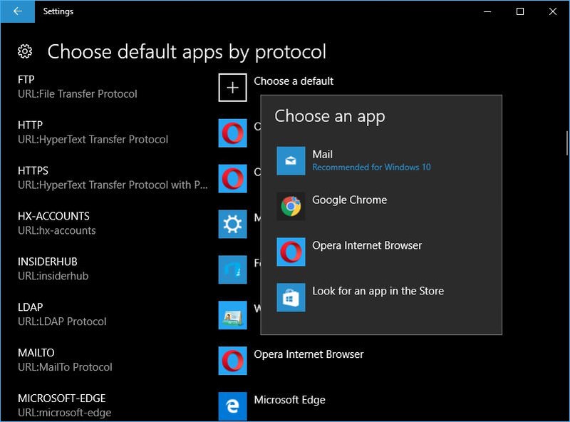 windows 10 default apps not changing