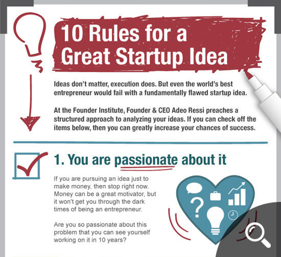 10 Rules For a Great Startup Idea