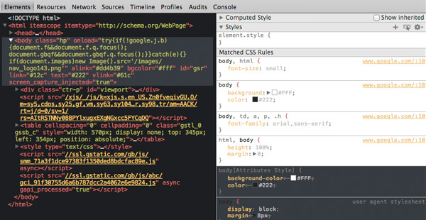 Screenshot of Tomorrow theme for Chrome DevTools