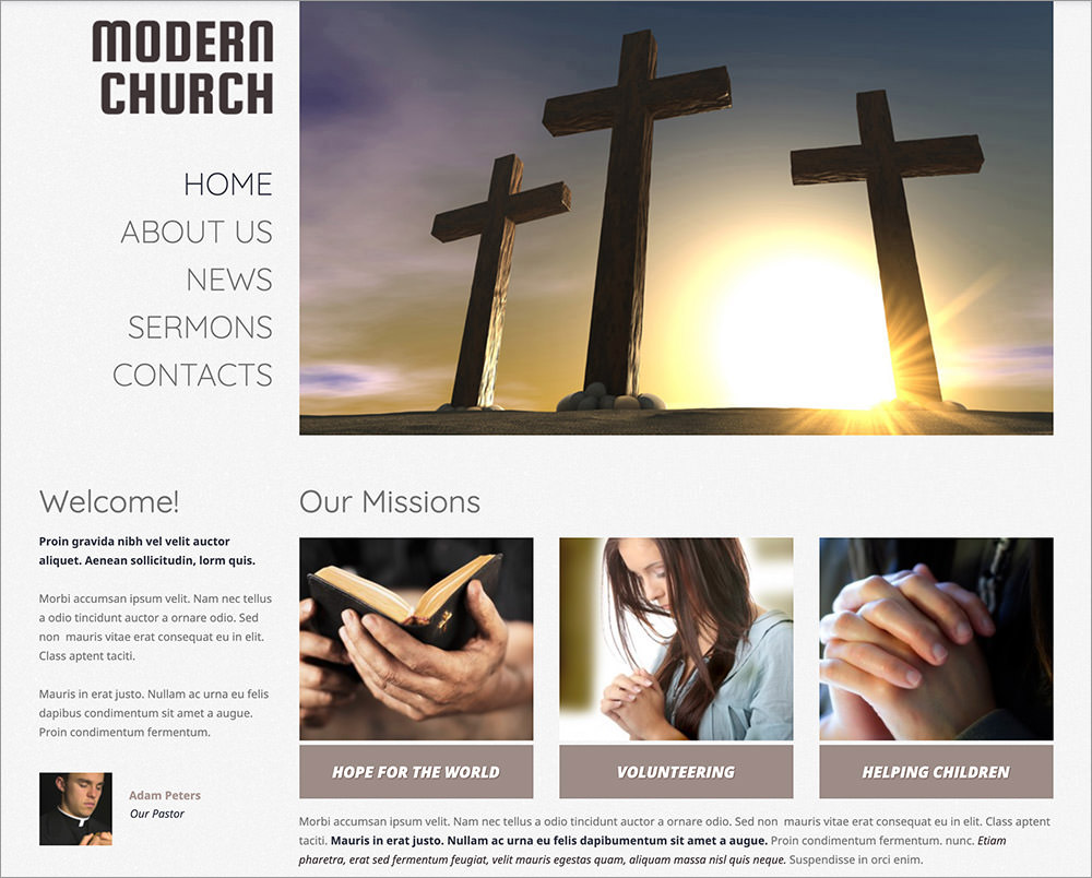 Modern Church WordPress Theme