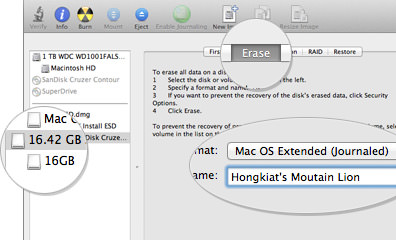 format a flash drive in a mac for an os install